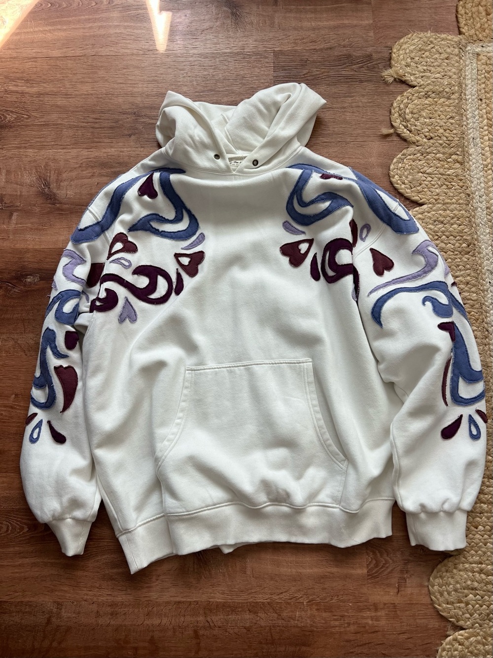 Free People It’s A Vibe Flowers Hoodie Size XL RT $168